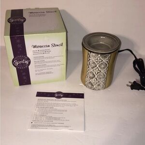 Scentsy Moroccan Stencil Deluxe Full Size Tart Wax Warmer Boho Earthy Brand New